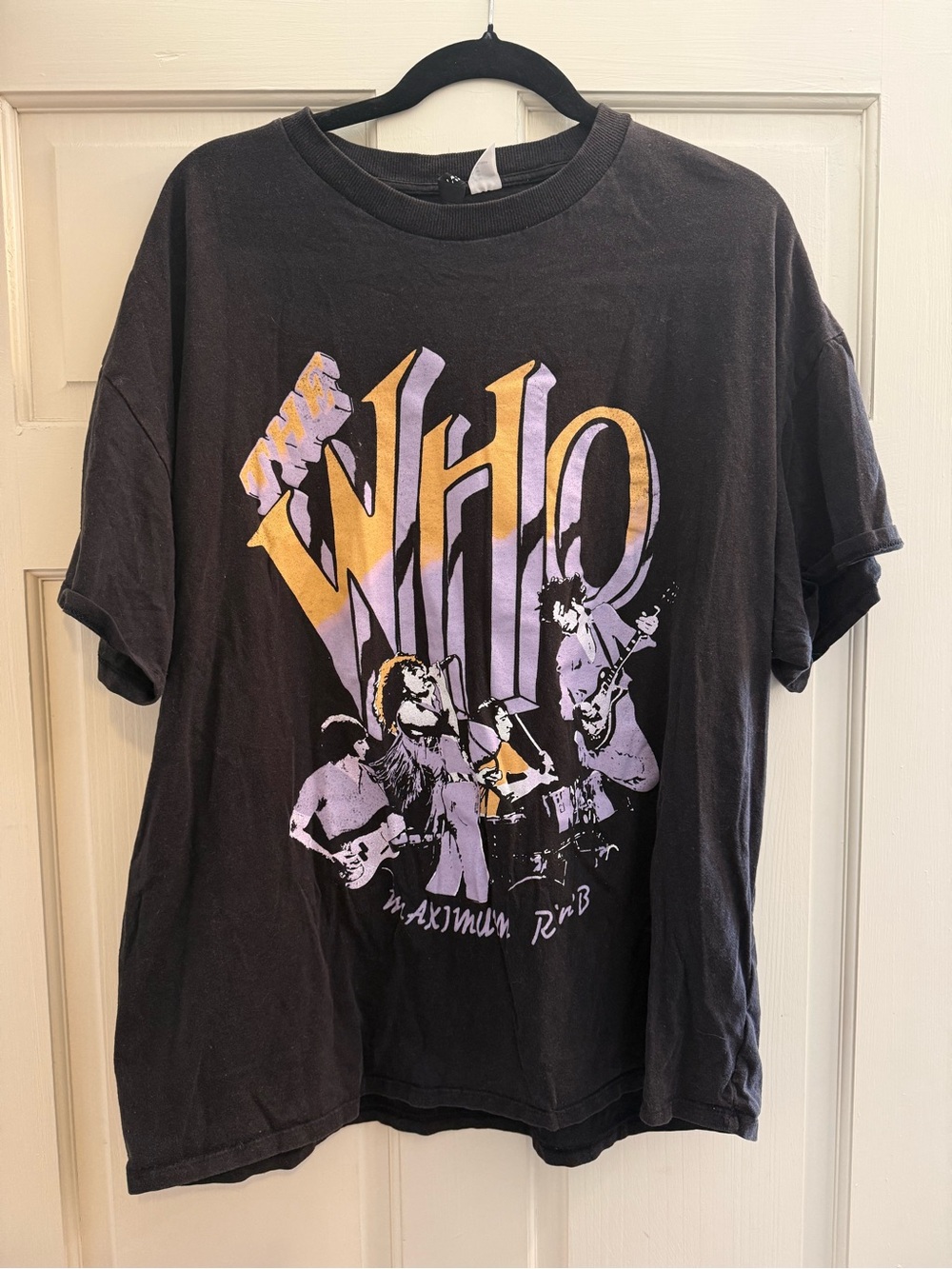 The Who Graphic Tee - Black with Purple & Gold Print - Women’s